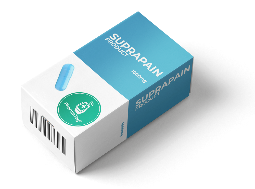 Medicine box with PharmaTag NFC sticker